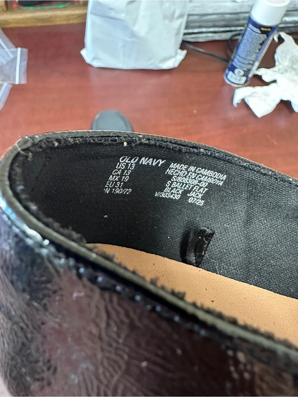 ##115, Size 13, Old Navy Black Patent Double-Strap Mary Janes